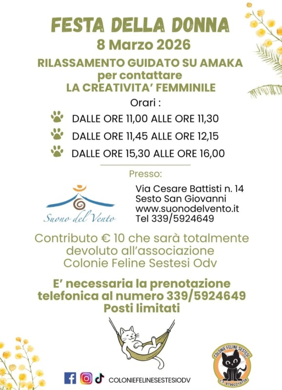 Colonie Feline Sestesi - Festa della Donna 8 Marzo 2026