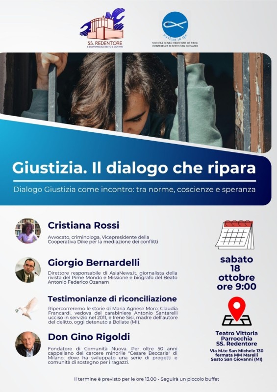 SS. Redentore e Società di San Vincenzo De Paoli - Incontro sul tema: Giustizia, il Dialogo che Ripara