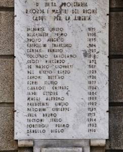8250 - Cappellini Francesco. La lapide in via Monte San Michele